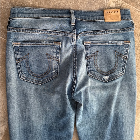 True Religion Halle mid rise super skinny Light Blue Distressed Skinny Jeans 27 - Picture 8 of 16